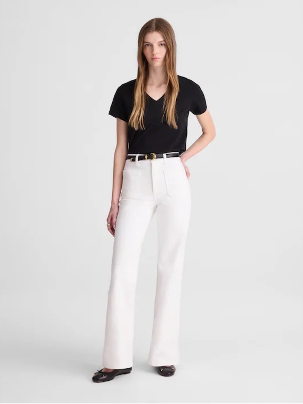 Madewell The Short Emmy White Wide-Leg Trouser Jeans Quiet Luxury Coastal 31S